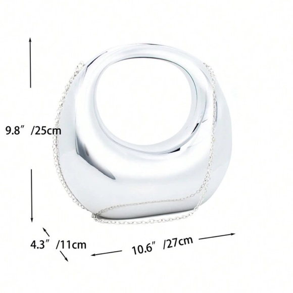 Metallic Moon Shape Clutch Bag - Picture 7 of 8